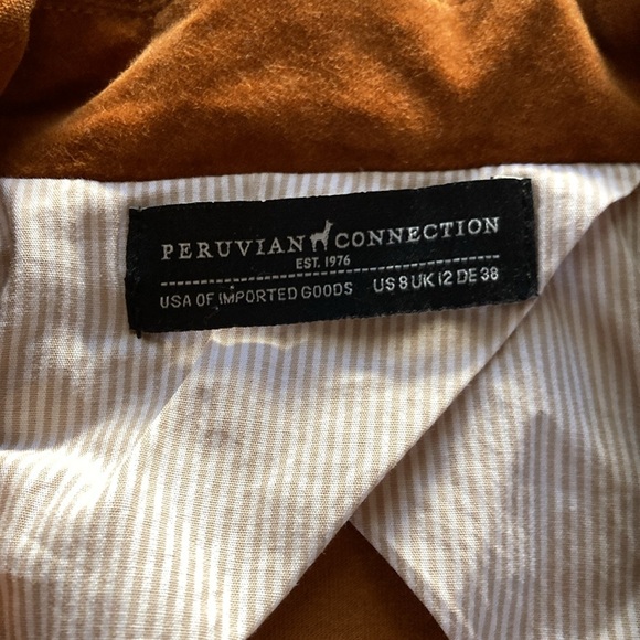 Peruvian Connection Hidalgo Velveteen Jacket Sz 8 - Picture 3 of 9